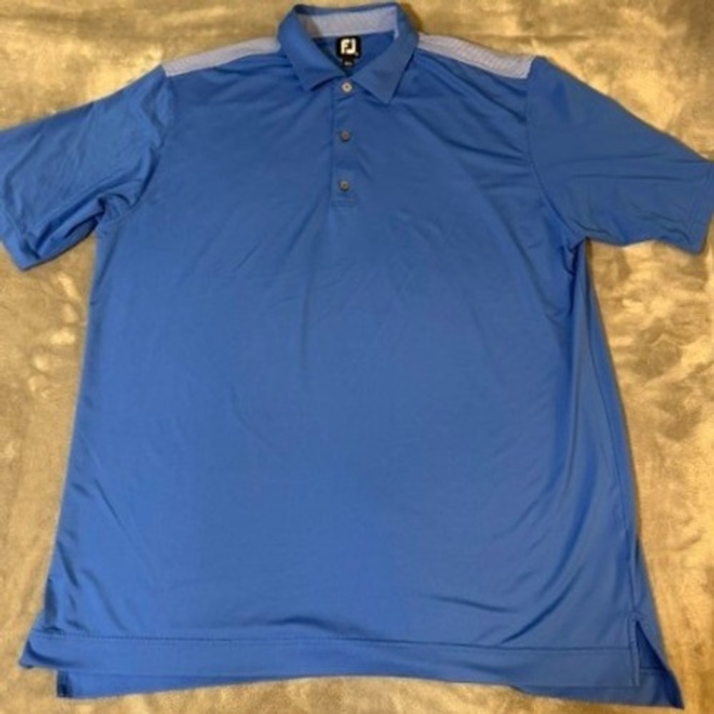 FootJoy Polo Shirt Men 2XL Blue Tara Golf Country Club Short Sleeve Performance